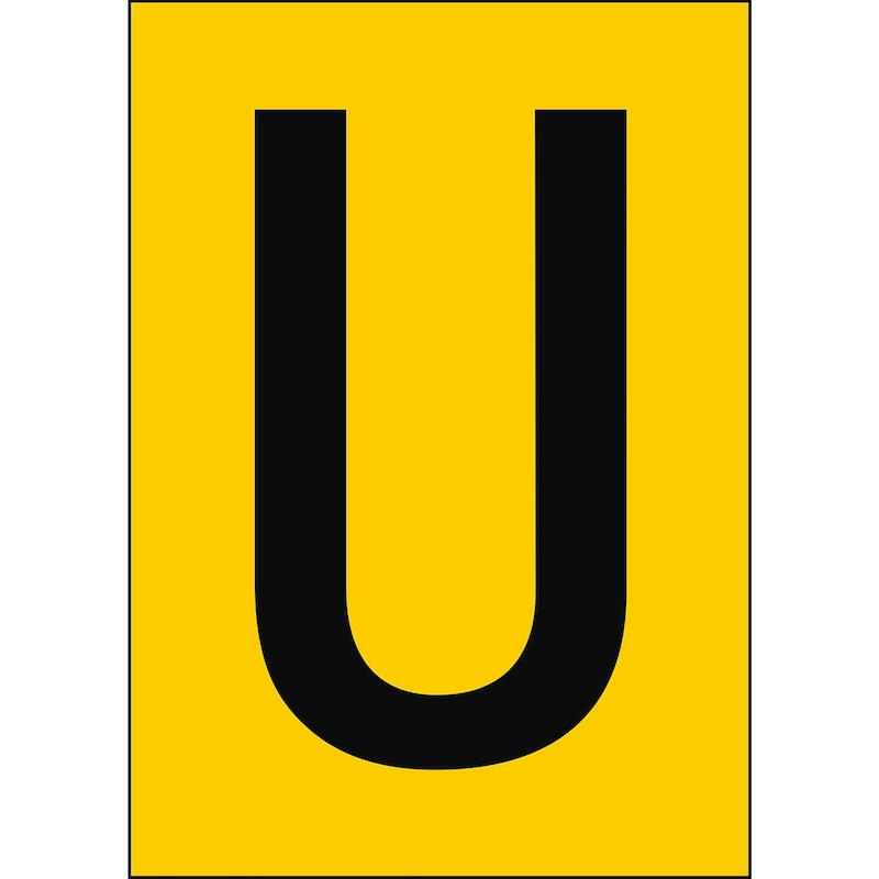 LETTER - BRADY 911269 - 'U' ZWART OP GEEL 210X297MM (1 EA)