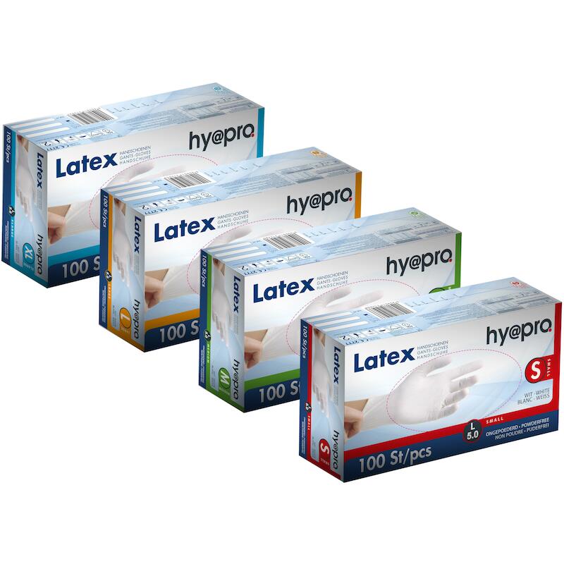HANDSCHOEN LATEX WIT        9002416 L (100ST)HY@PR