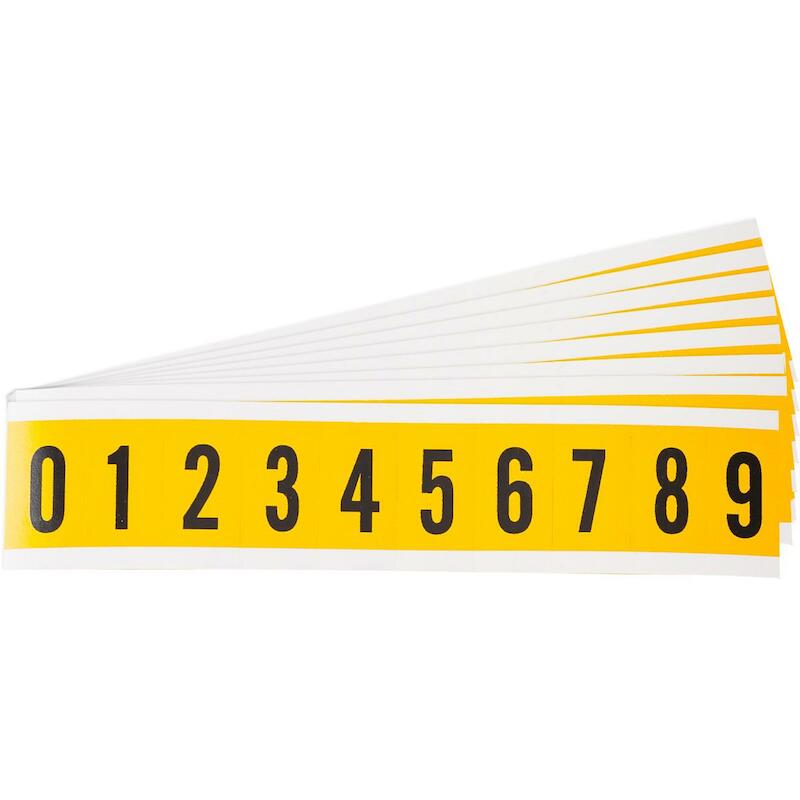 CIJFER - BRADY 097603 - '0-9' ZWART OP GEEL 22X38MM (250 EA)