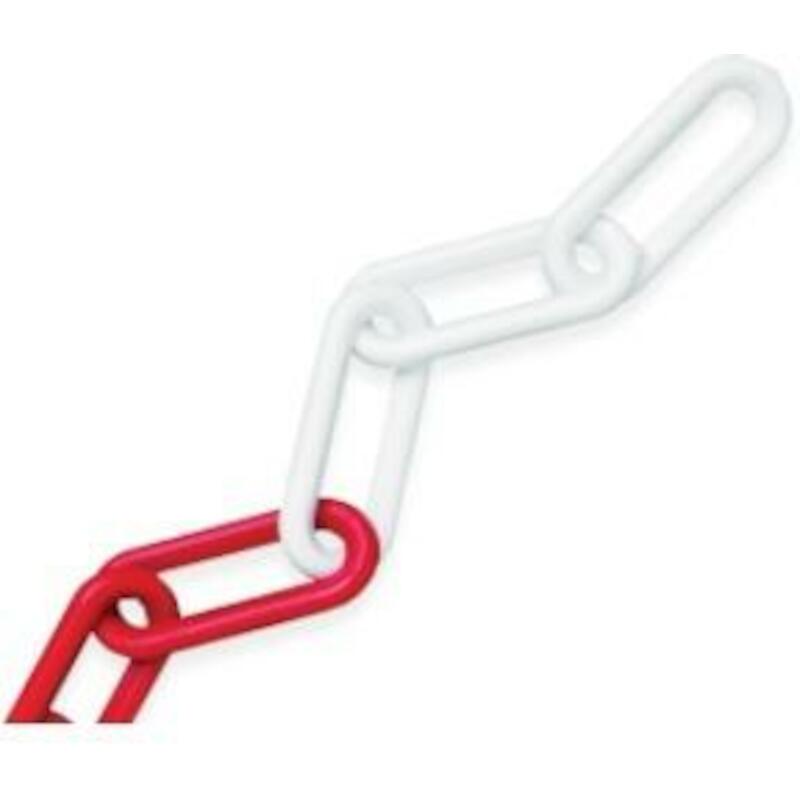 CHAÎNE SIGN.ROUGE/BLANC     6MM PVC