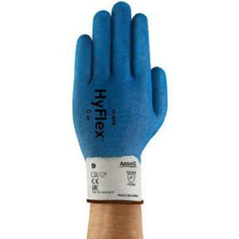 HANDSCHOEN - ANSELL HYFLEX 11-919 - BLAUW EN WIT 9