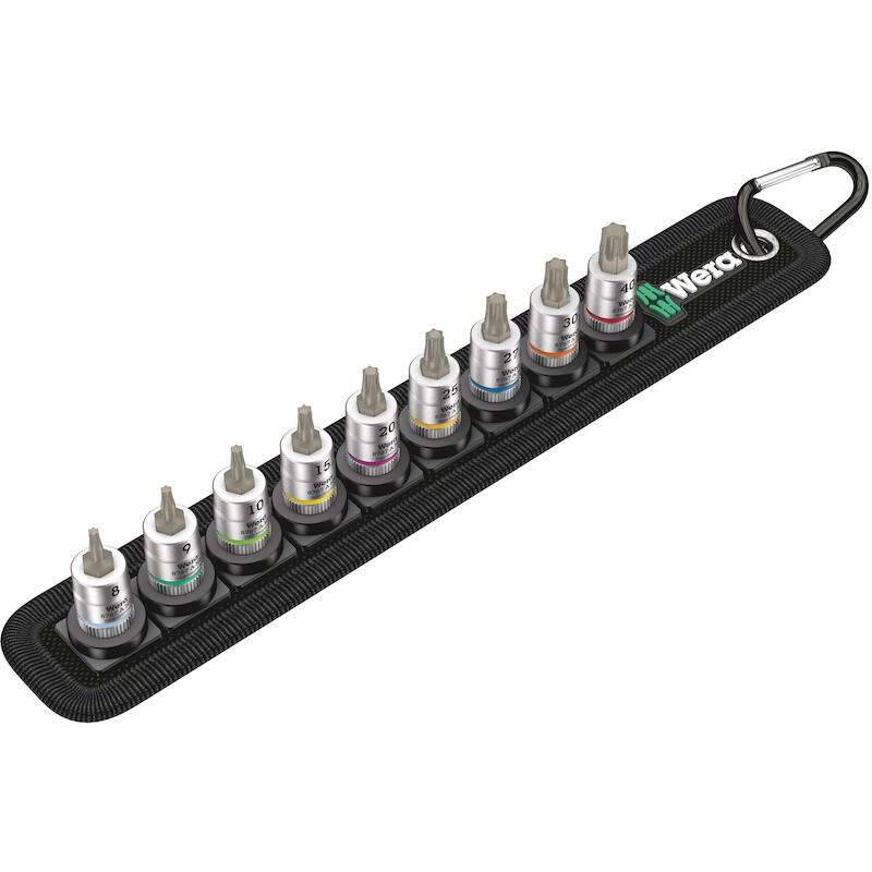 Wera - Bit socket set - Belt a 3 Torx hf Zyklop - 1/4" - With holding function - 9 pieces - 03032228