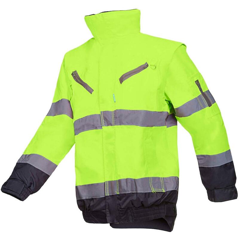Sioen - Signalisatiewinterblouson - Campbell 364A - met uitritsbare mouwen - fluogeel/marineblauw - maat L - 02062968
