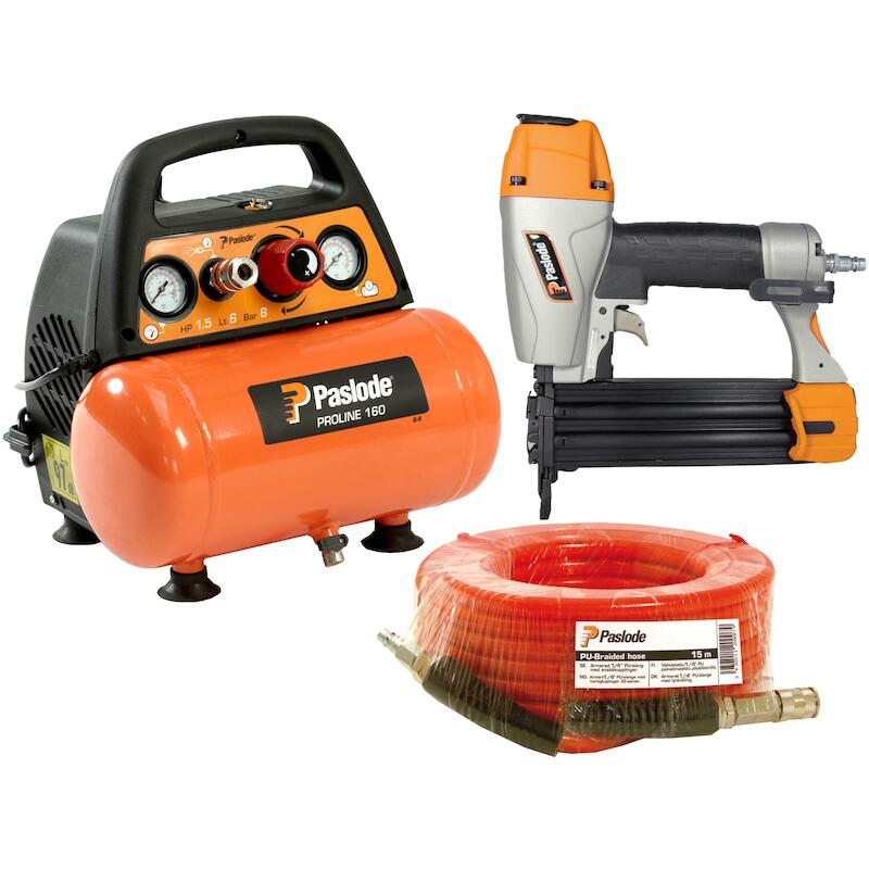 Paslode - Pneumatic finish nailer with compressor - FN1850.2 - ProLine 160 - ø 1.2 mm - 16–50 mm - 02827333