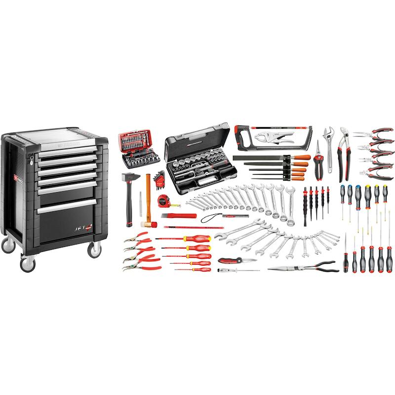 GEREEDSCHAPSWAGEN+GER.SET   JET6.M130A(165ST)FACOM