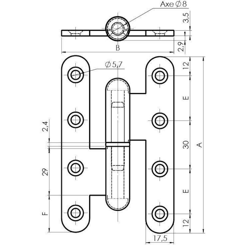 PAUMEL ROND 110X80 LINKS    6018 - ZWART     MONIN