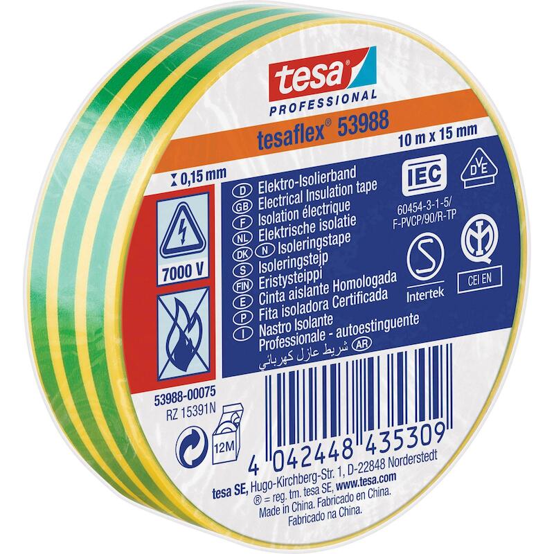 TOILE ISOL.TESAFLEX JA/VERT 53988  19MM X 20M TESA