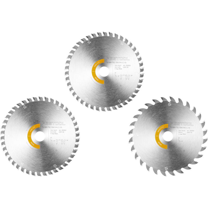 ASSORT.LAMES SC.CIRC.160MM  KSB-SORT/3 W (3PC)FEST