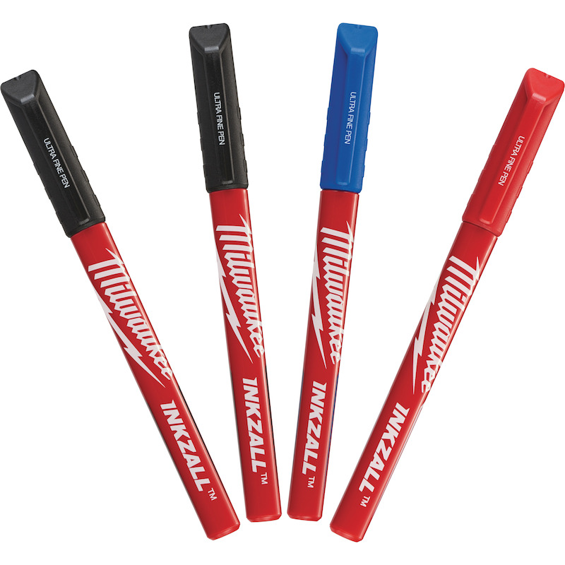 Milwaukee - Markeerstiftenset - inkzall - Ultra fijne punt - 0,6 mm - 4-DELIG - 48223165 - 02880956