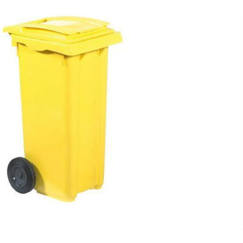 POUBELLE 120L.JAUNE         550X480X960MM  PLASTIB