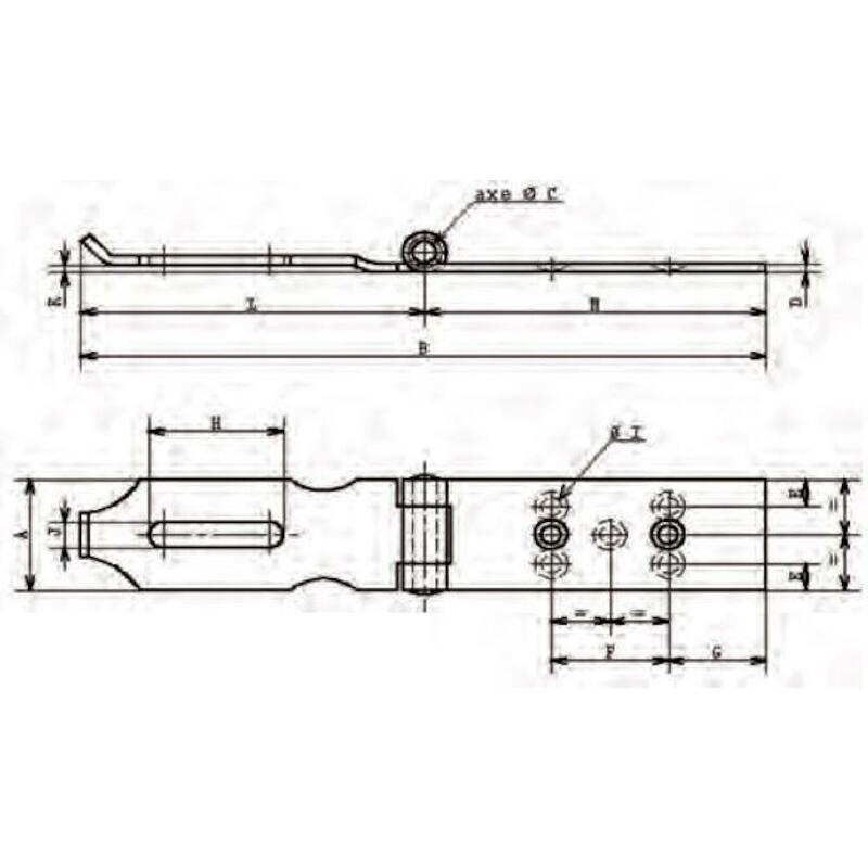 PORTE CADENAS 105X25 ZINGUE 7000             MONIN