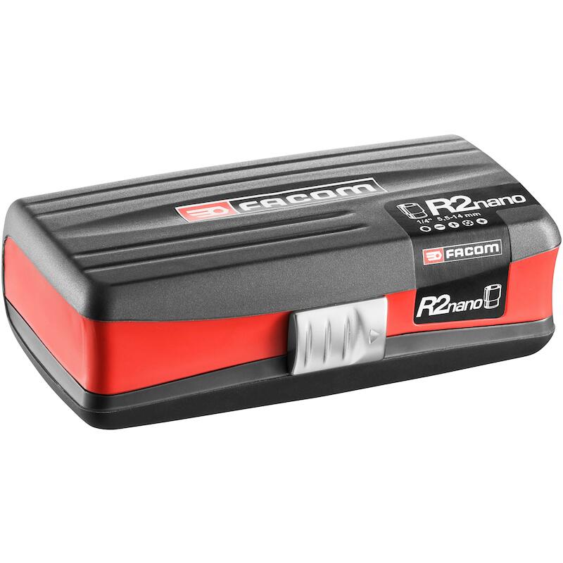 Facom - R2NANOPB - coffret de douilles - 1/4" - 6 pans - métrique - avec cliquet R.161 - 38 pièces - 03172360