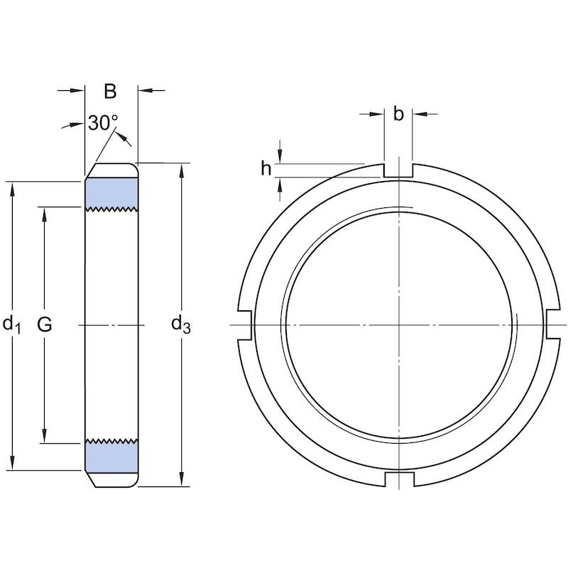 Skf - Écrou de serrage - km 6 - M30 x 1,5 - ø 45 x 7 mm - 01230593