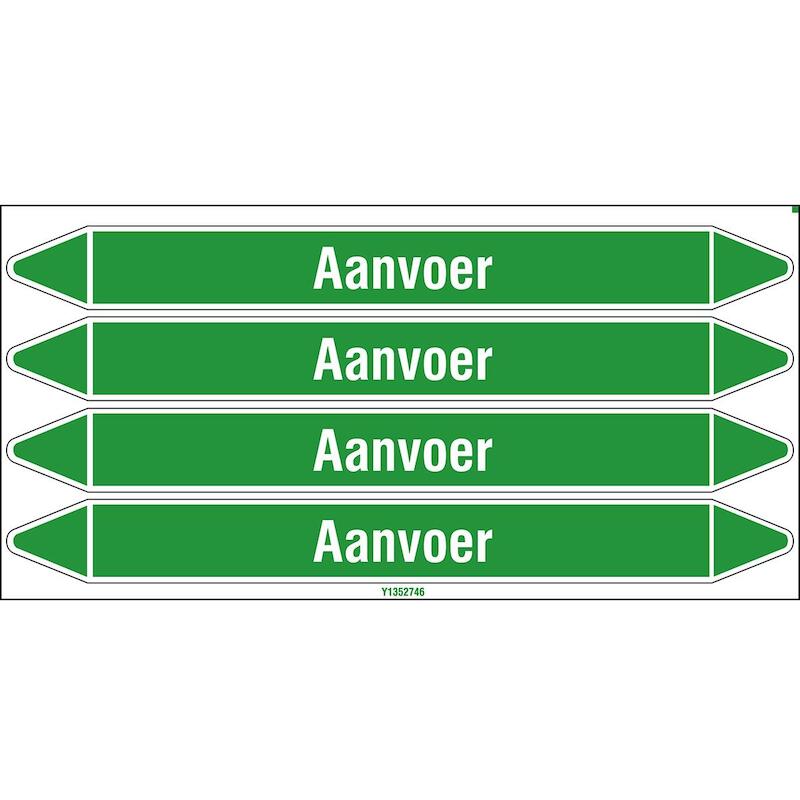 LEIDINGMERKER - BRADY N005718 - 'AANVOER' WIT OP GROEN 250X 26 MM (4 EA)