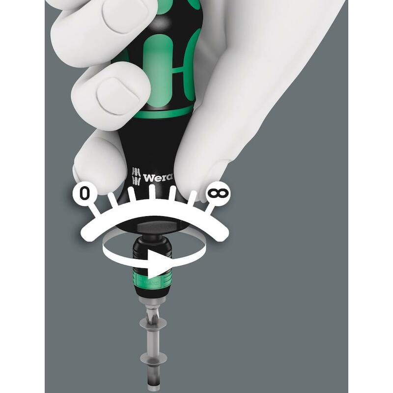 WERA SERIE 7400 KRAFTFORM PISTOOLGREEP INSTELBAREMOMENTSCHROEVENDRAAIER MET RAPIDAPTOR SNELWISSELHOUDER (0 NM)