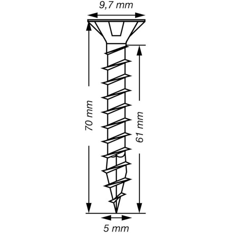 VIS À BOIS AGGLOMÉRÉ PZ2 VD SPAX S - 5,0X70 - ZN
