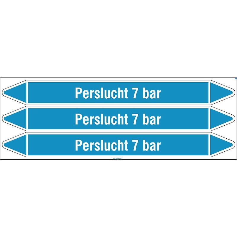 LEIDINGMERKER - BRADY N004759 - 'PERSLUCHT 7 BAR'WIT OP BLAUW 355X 37 MM (3 EA)