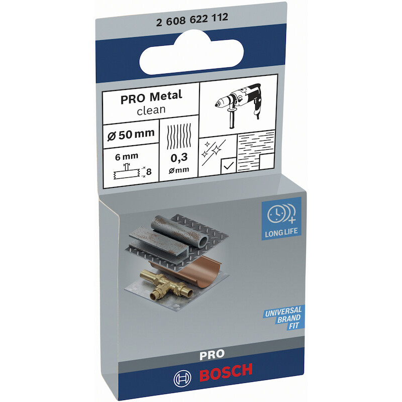 SCHIJFBORSTEL STIFT S6 50MM 2608622112 STAAL BOSCH