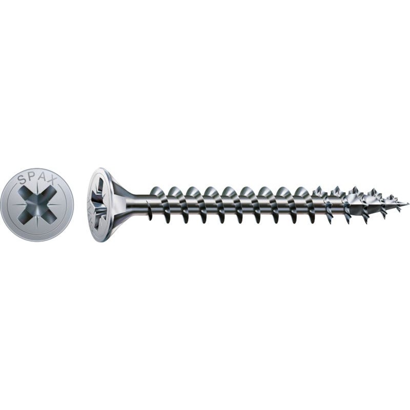 Spax - Vis pour panneau d'aggloméré - Tête fraisée multikop - Pozidriv PZ2 - Filetage total - wirox - 3,5 x 30 mm - 02082062