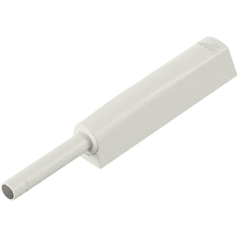 Hettich - Push catch - Push to open magnet - Screw-on - Long travel - White - 03395211