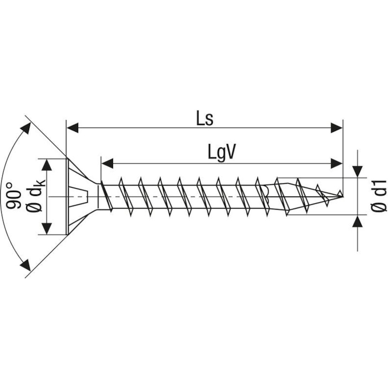 SPAANDERPLAATSCHROEF - SPAX S - VERZONKEN PZ2 VOLLE DRAAD 4X30 MM VERZINKT (1000 EA)