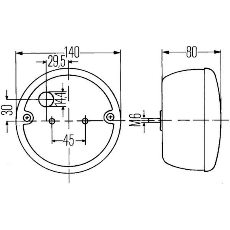 FEU ARRIÈRE 24V ROND        2SD 001 685-347  HELLA