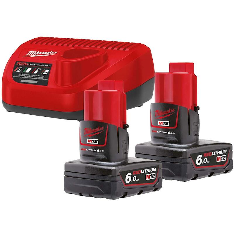 JEU D'ACCUS 12V/2X6AH+CHARG.M12 NRG-602  MILWAUKEE