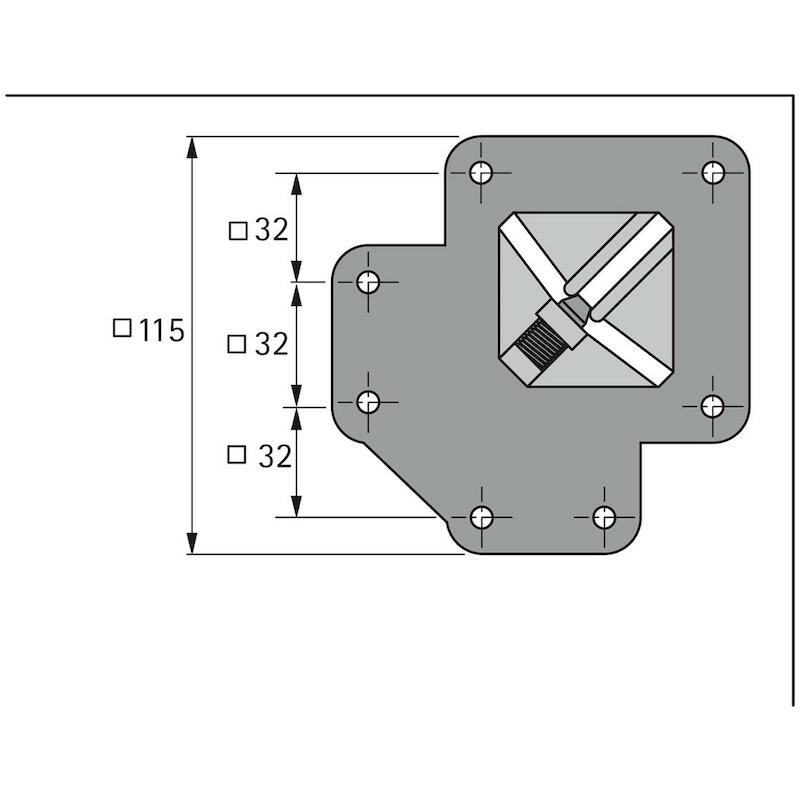 HETTICH 9078541 TAFELPOOT INOX 60X60MM H700MM /SET