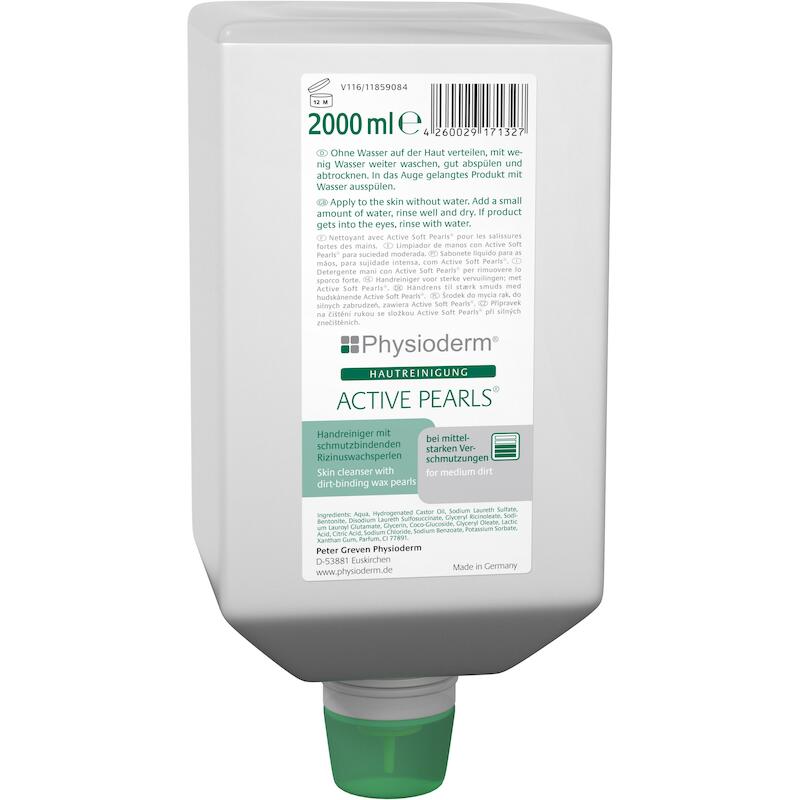 HANDREINIGER SOFTBAG/2000ML ACTIVE PEARLS PHYSIODE