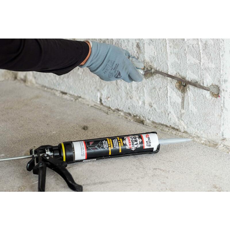 Rectavit - DryStone Cement - produit de réparation - hydrofuge pour murs - gris ciment - cartouche - 290 ml - 03161560