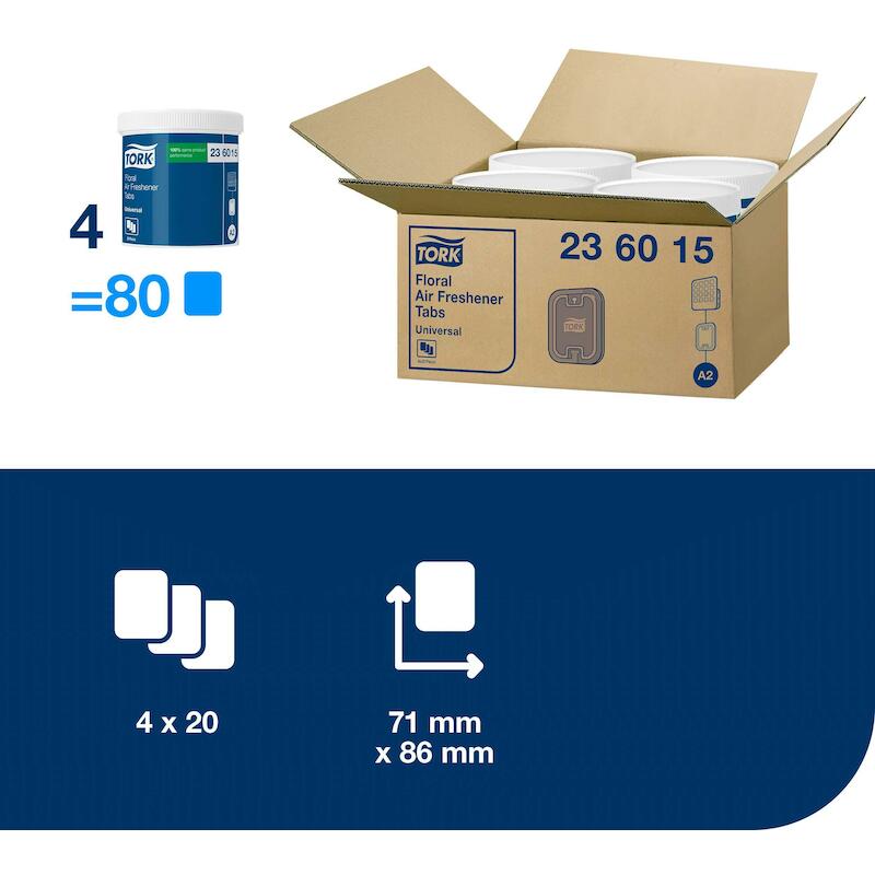 DÉSODORISANT UNIVERSAL TAB  236015-FLOR.(20PC)TORK