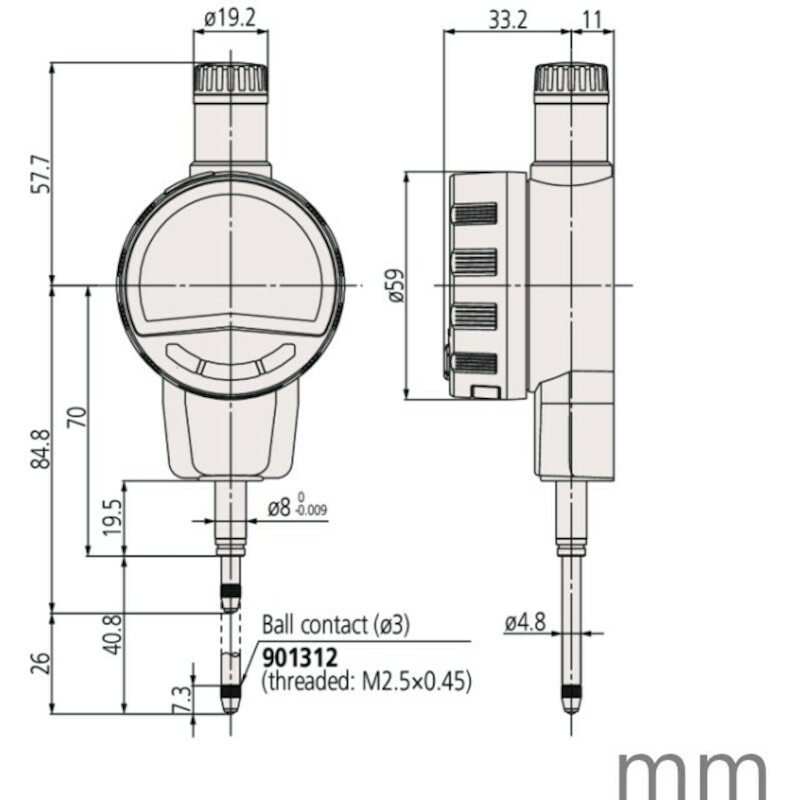 MEETKLOK 0-25MM INCH/METRIC 543-721B DIG. MITUTOYO