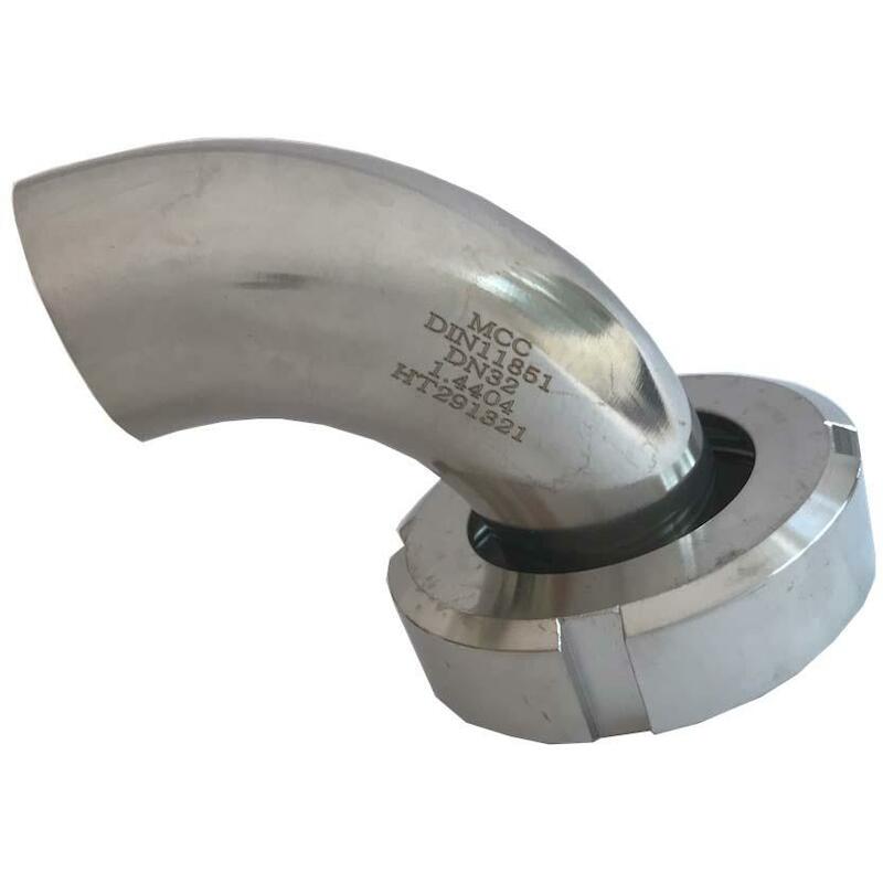 KOPPELING 90° DN32 X 32-35MM V/LASEIND     RVS-DIN