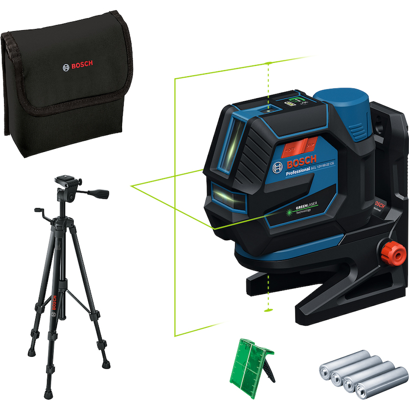 Bosch - accu-kruislijnlaser/-puntlaser gcl 12V-50-22 cg - groen - IP65 - 50 m - 08119762
