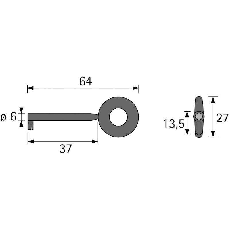 SLEUTEL TYPE 27 VERNIKKELD MAT          HETT-44563