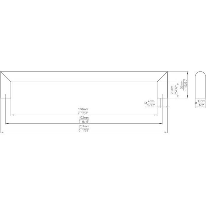 POIGNÉE MEUBLE INOX         1406-204N1 192MM  SIRO