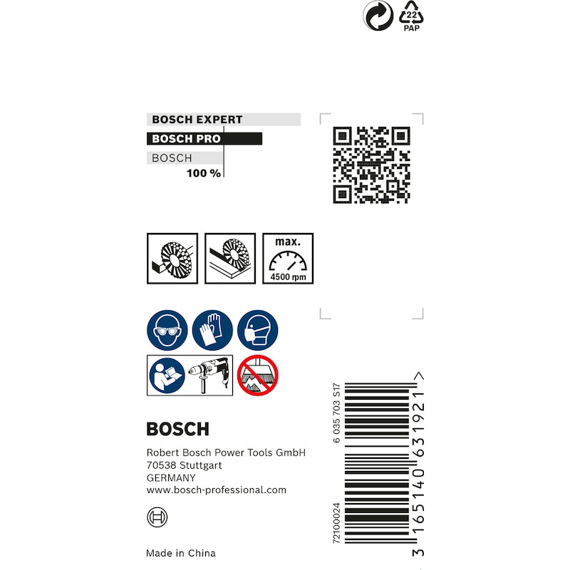 SCHIJFBORSTEL STIFT S6 50MM 2608622112 STAAL BOSCH