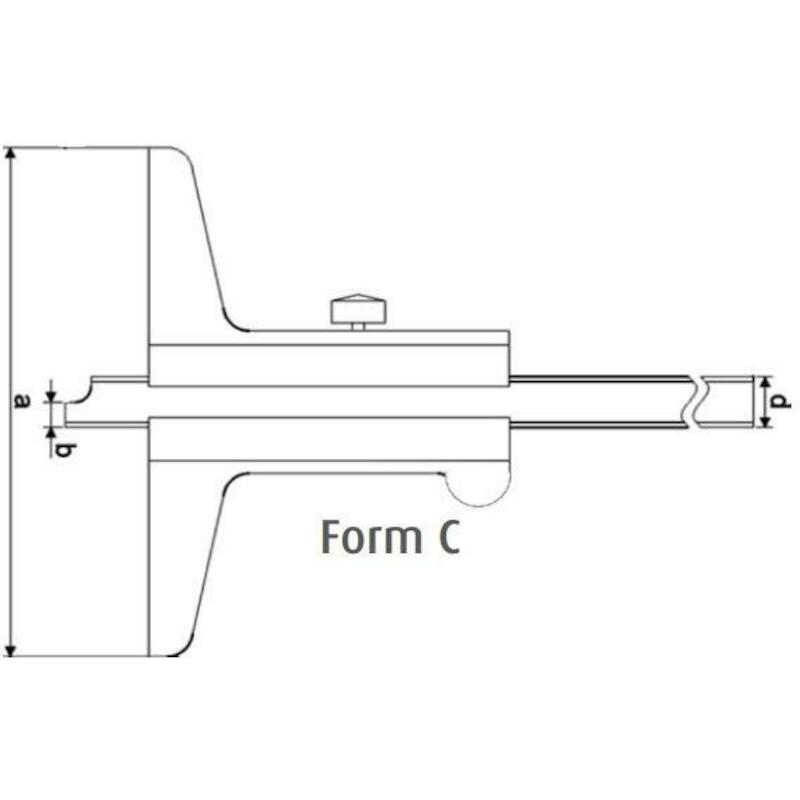 PIED DE PROFONDEUR INOX CHROME  760 - 500 - 1/20