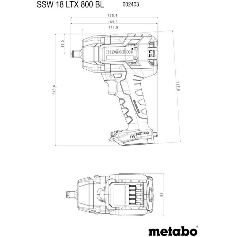ACCUSLAGMOERSL.18V/BODY     SSW 18 LTX 800 BL(META