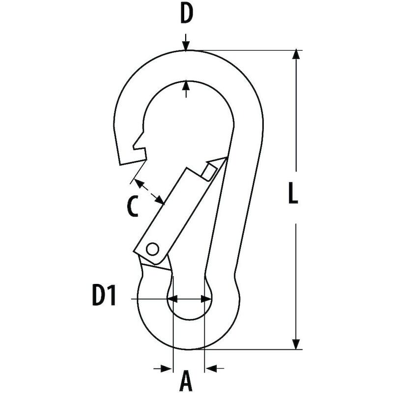 KARABIJNHAAK RVS 5MM        K                 REMA