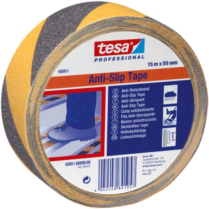 RUBAN ADH.ANTISLIP JAUNE/N. 60951 50MMX15M    TESA