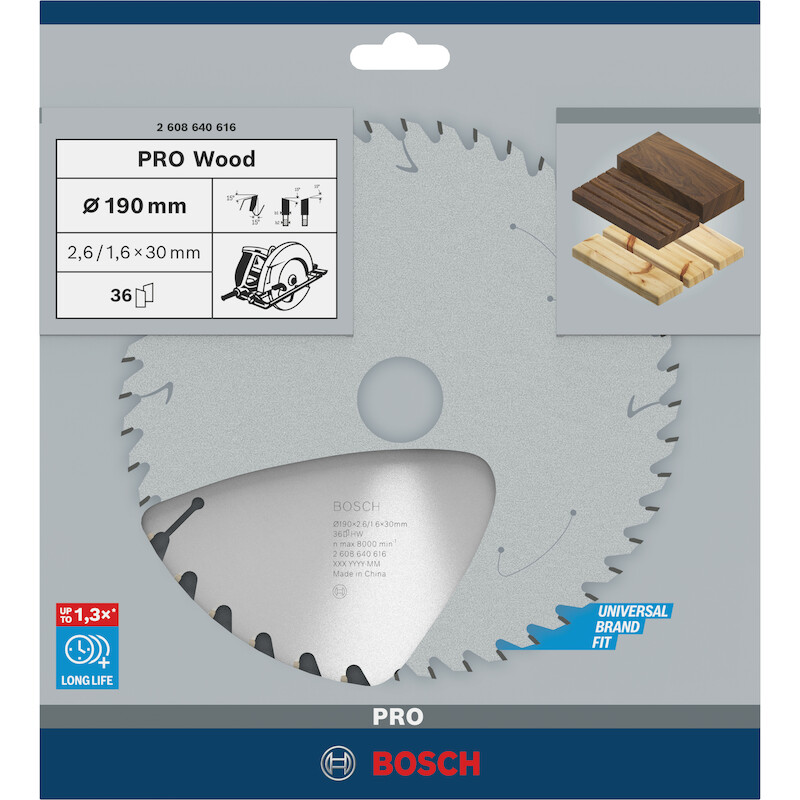 CIRKELZAAGBL.190X2,6X30 HOU.2608640616 36T   BOSCH