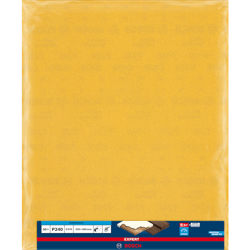 PAPIER ABRASIF 230X280MM    2608900965  P240 BOSCH