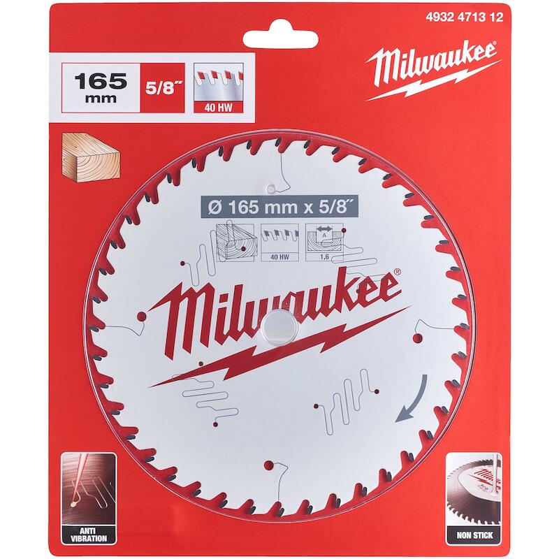 CIRKELZAAGBLAD 165MM   HOUT 4932471312 40T MILWAUK