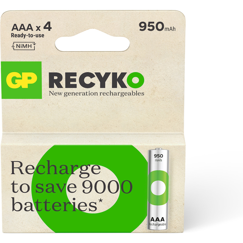 BATT.RECHARGEAB.NIMH-950MA  AAA           (4PC) GP