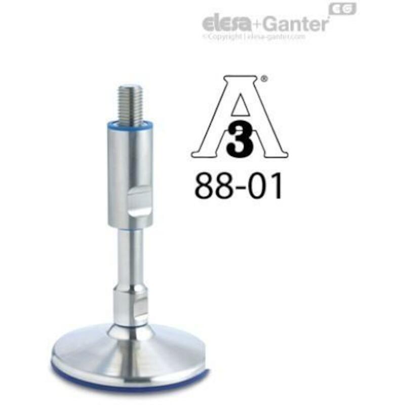 NIVELLEERVOET INOX HYGIENIC 20-100-M20-235-A