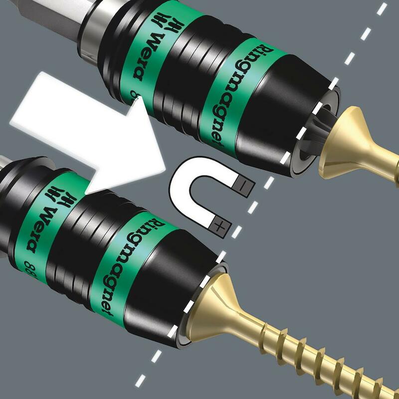 WERA 887/4 RR SB RAPIDAPTOR UNIVERSELE BITHOUDER MET RINGMAGNEET (1/4 DUIM X 57 MM)