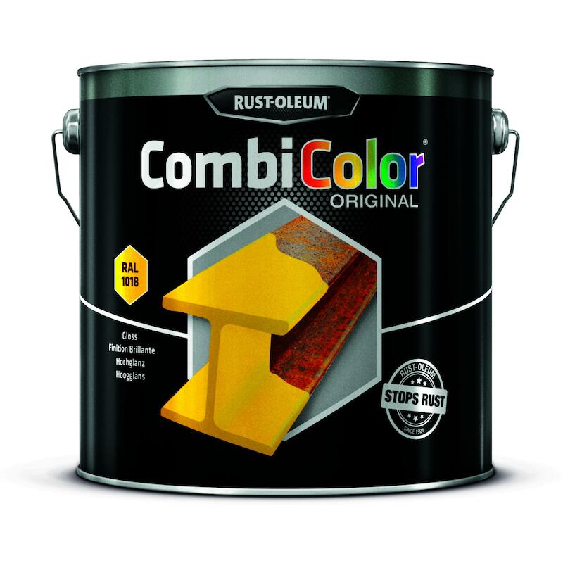 Rust-oleum - Metaallak - CombiColor Original - Hoogglans - Lichtgeel - ral 1018 - 2,5 l - 7343 - 02107358