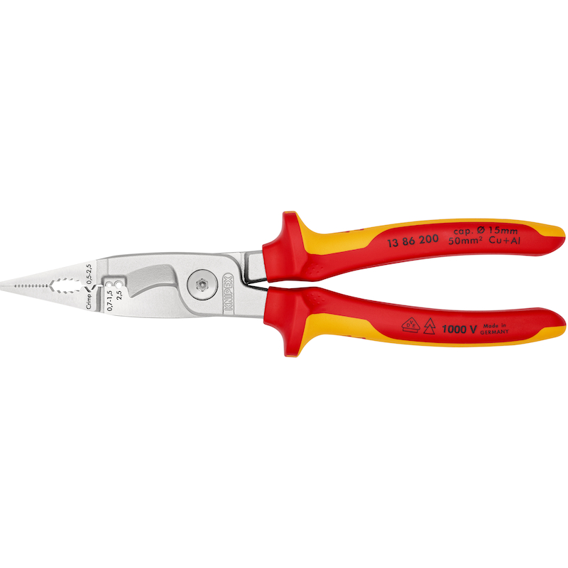 Knipex - Elektro-installatietang - 13 86 200 - vde - verchroomd - 200 mm - 02365096