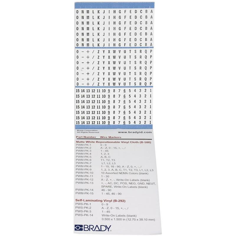 DRAADMERKERBOEKJE - BRADY 031208 - ZWART OP WIT